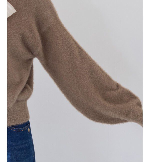 VIS「シアーボウタイリボン付きフェザーニットプルオーバー/2WAY・イージーケア」|ニット・セーター|