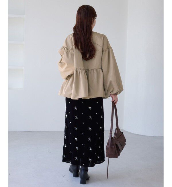 VIS「【WEB限定】バルーンスリーブペプラムブルゾン」|ブルゾン・スタジャン|