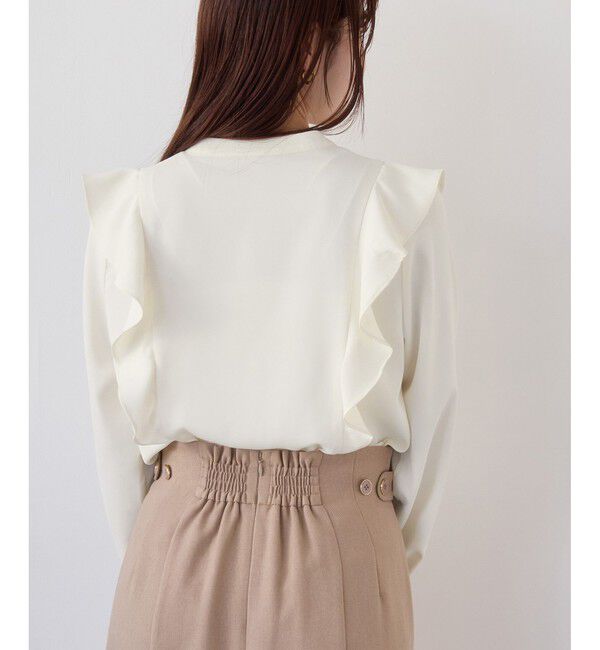 VIS「【WEB限定】スキッパーフリルデザインブラウス」|シャツ・ブラウス|