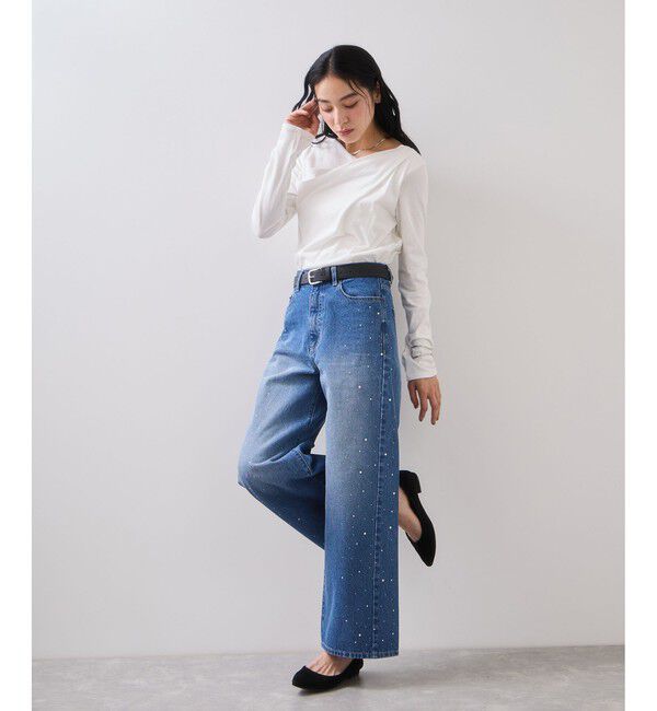 VIS「ビジューデニムパンツ」|デニム|