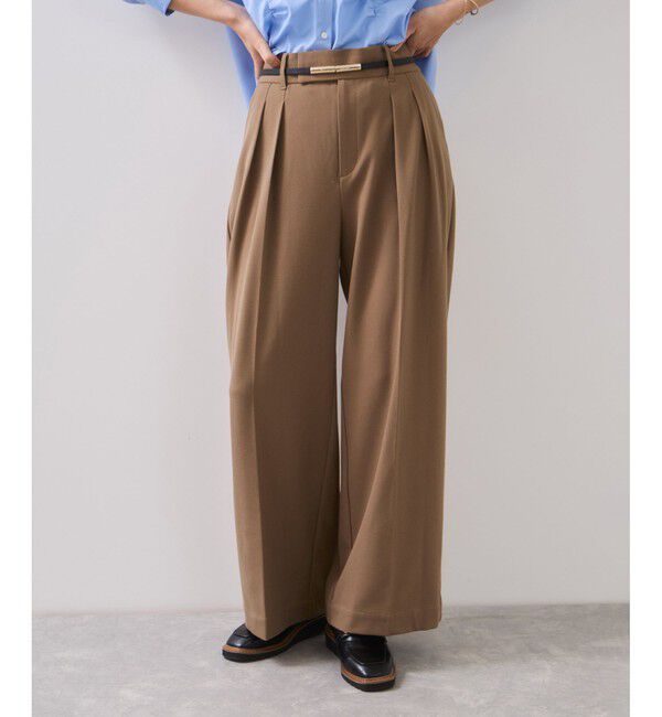 VIS「Hot Beautyツータックワイドパンツ/イージーケア」|チノ|