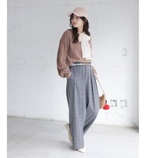 VIS「Hot Beautyツータックワイドパンツ/イージーケア」|チノ|