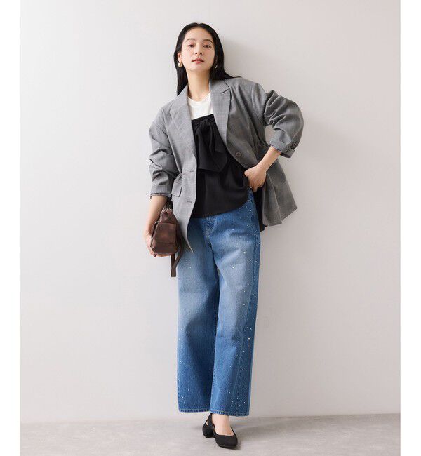 VIS「美easyウーリッシュリボンビスチェドッキングカットソープルオーバー/セットアップ対応・イージーケア」|Tシャツ・カットソー|