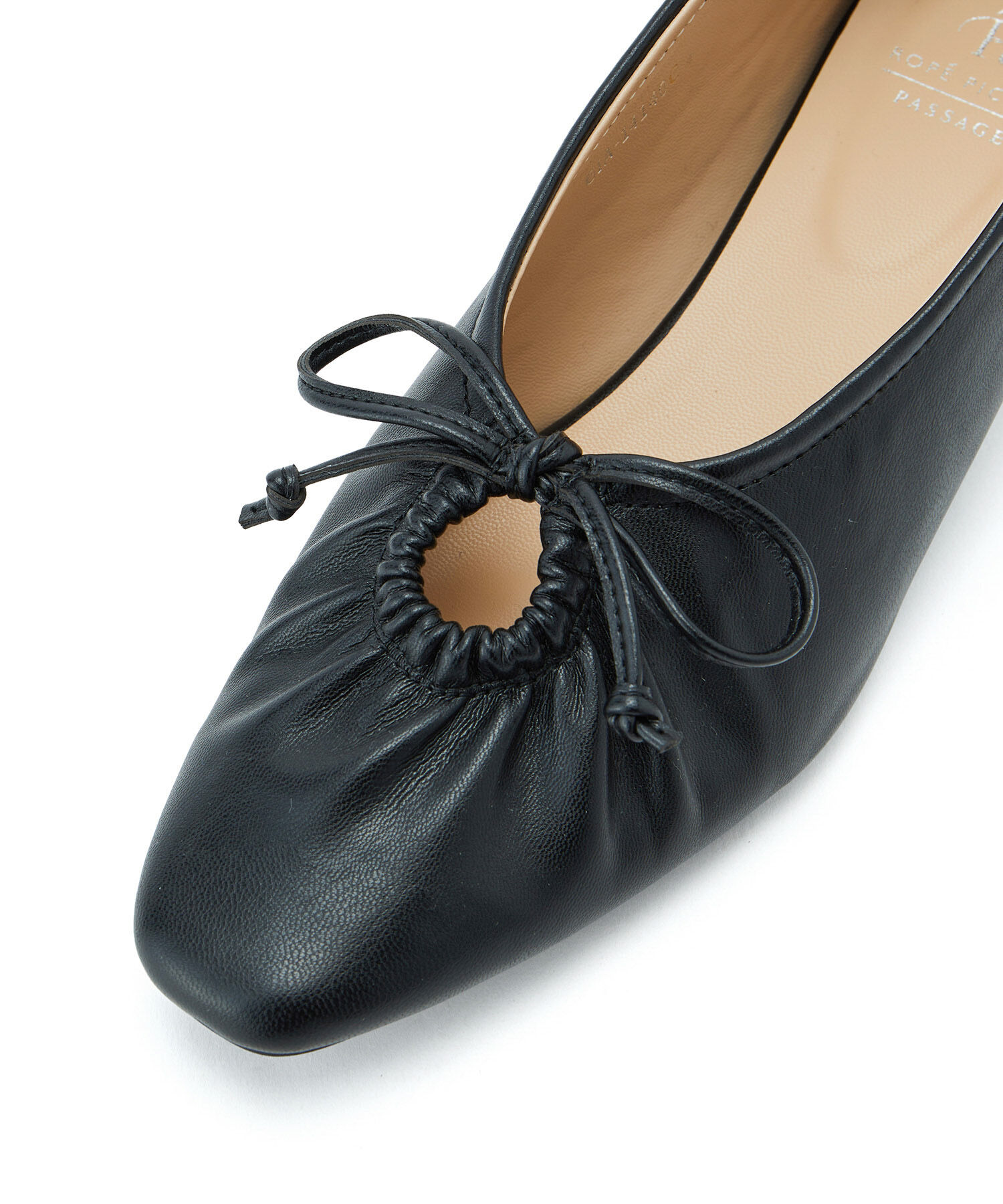 ROPE PICNIC PASSAGE「リボンギャザーミドルヒールパンプス」|パンプス|