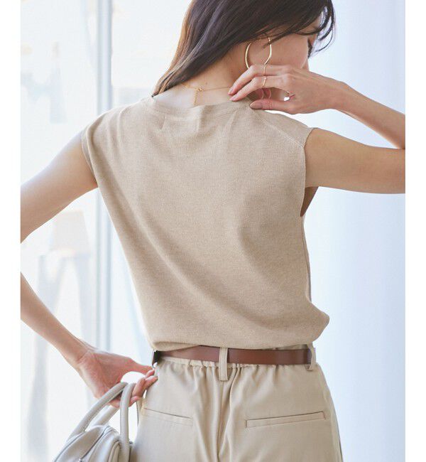 Rope&rsquo;Picnic「【洗濯機OK】LEVITAゼロスリーブサマーニットプルオーバー」|ニット・セーター|
