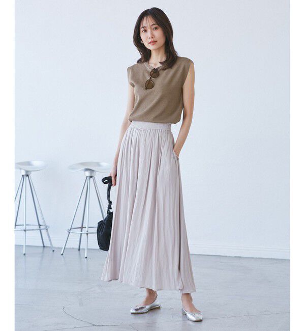 Rope&rsquo;Picnic「【洗濯機OK】LEVITAゼロスリーブサマーニットプルオーバー」|ニット・セーター|