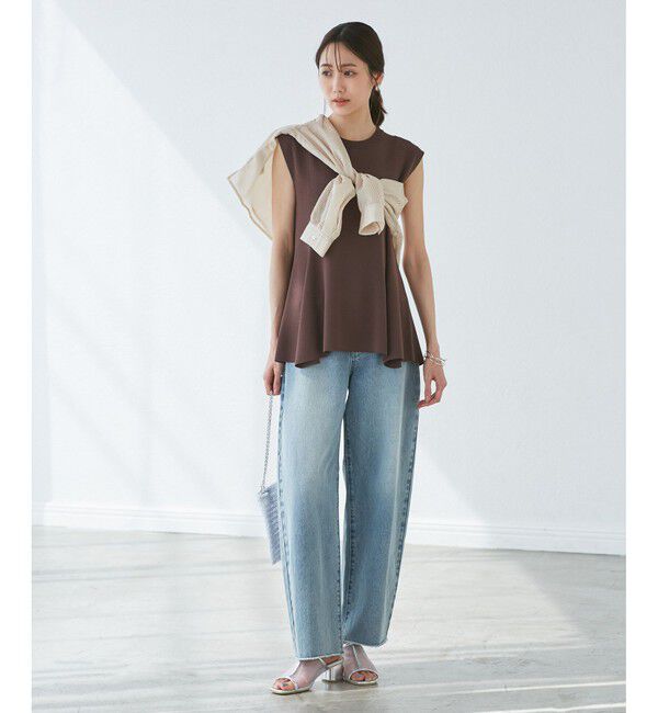 Rope&rsquo;Picnic「【洗濯機OK・アンチピリング】八方映えニット ペプラムニットプルオーバー」|ニット・セーター|