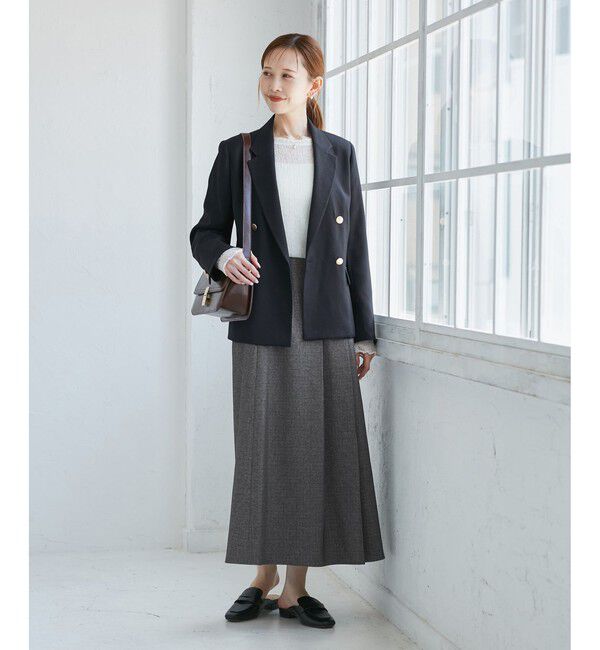 Rope&rsquo;Picnic「レディハンサムシリーズ ウールライクタックキルトスカート/セットアップ対応」|スカート|