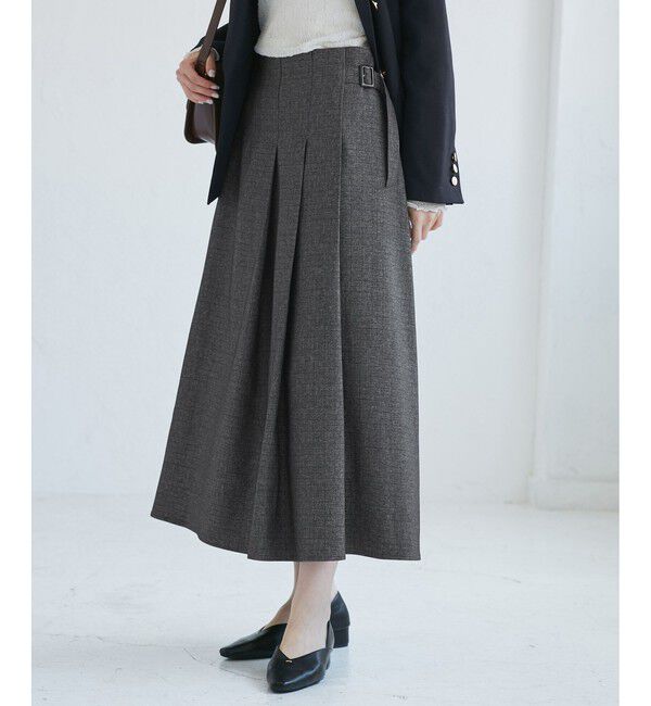 Rope&rsquo;Picnic「レディハンサムシリーズ ウールライクタックキルトスカート/セットアップ対応」|スカート|