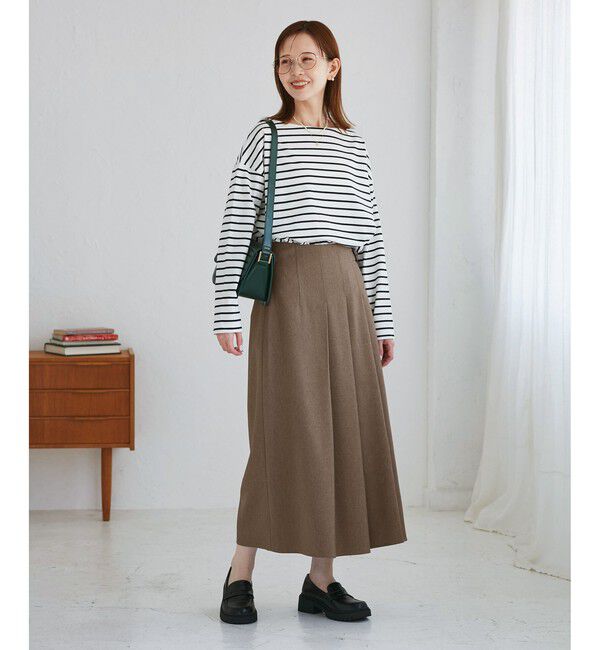 Rope&rsquo;Picnic「レディハンサムシリーズ ウールライクタックキルトスカート/セットアップ対応」|スカート|