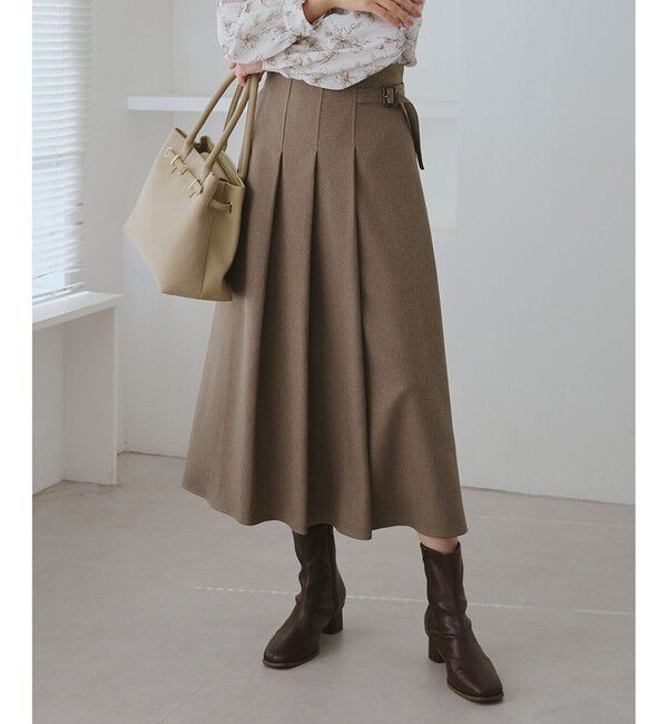 Rope&rsquo;Picnic「レディハンサムシリーズ ウールライクタックキルトスカート/セットアップ対応」|スカート|