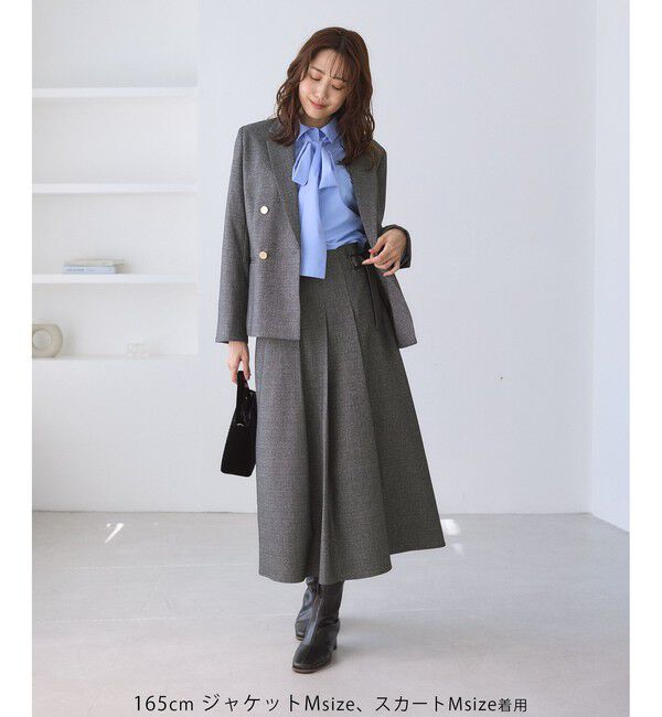 Rope&rsquo;Picnic「レディハンサムシリーズ ウールライクタックキルトスカート/セットアップ対応」|スカート|