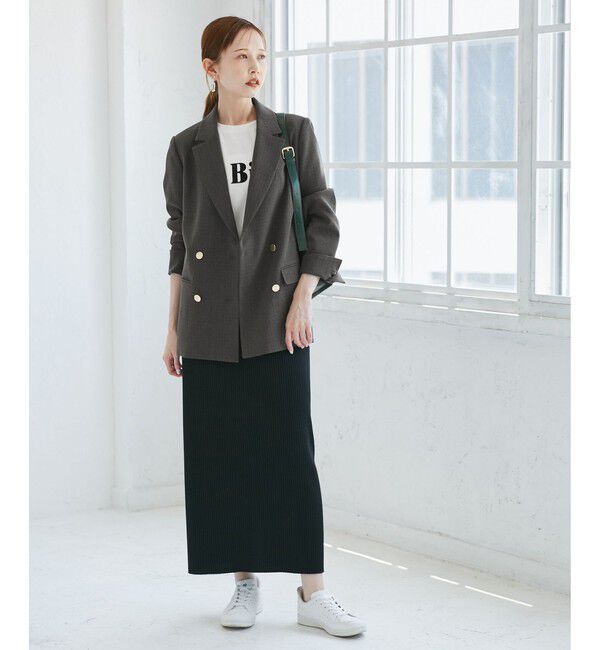 Rope&rsquo;Picnic「【WEB限定・ミドル丈】レディハンサムシリーズ ウールライク金ボタンジャケット(半裏地)/通勤対応」|テーラードジャケット|