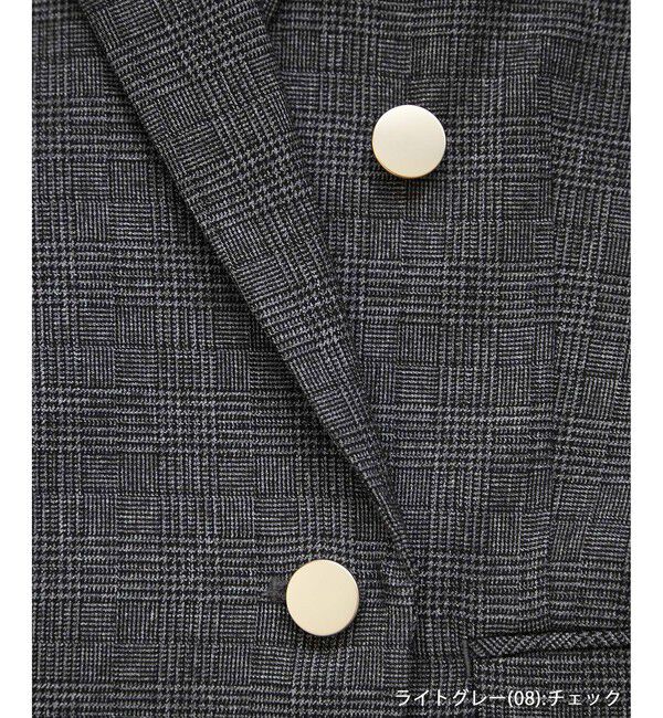 Rope&rsquo;Picnic「【WEB限定・ミドル丈】レディハンサムシリーズ ウールライク金ボタンジャケット(半裏地)/通勤対応」|テーラードジャケット|