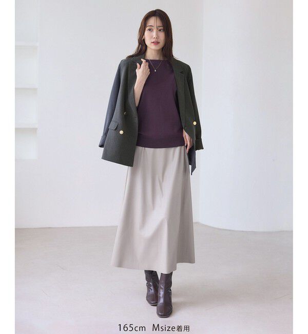 Rope&rsquo;Picnic「【WEB限定・ミドル丈】レディハンサムシリーズ ウールライク金ボタンジャケット(半裏地)/通勤対応」|テーラードジャケット|