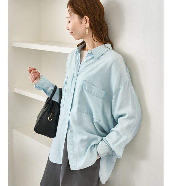 Rope&rsquo;Picnic「シャンブレーデニム調シャツ」|シャツ・ブラウス|