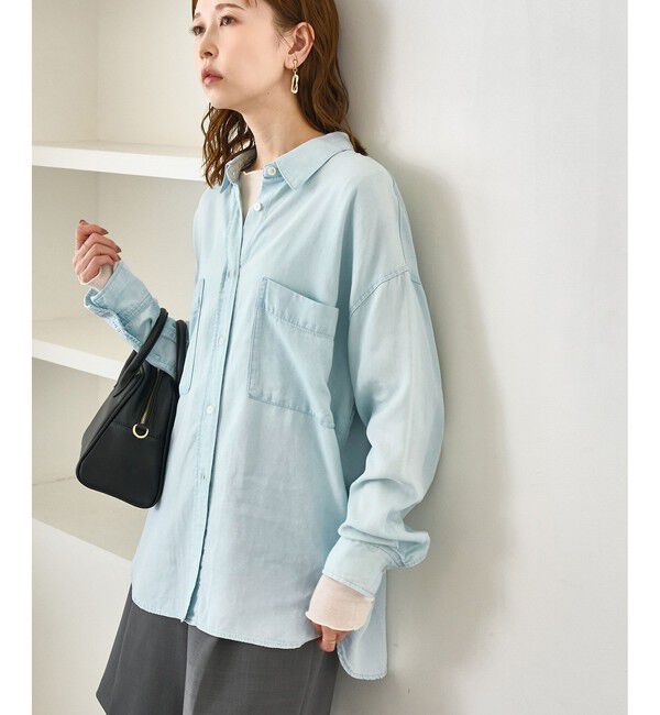Rope&rsquo;Picnic「シャンブレーデニム調シャツ」|シャツ・ブラウス|サックス(48)