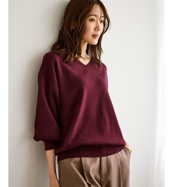 Rope&rsquo;Picnic「マシュマロニットVネックプルオーバー/イージーケア・リンクコーデ」|ニット・セーター|