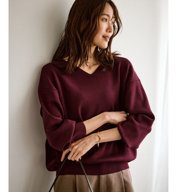 Rope&rsquo;Picnic「マシュマロニットVネックプルオーバー/イージーケア・リンクコーデ」|ニット・セーター|