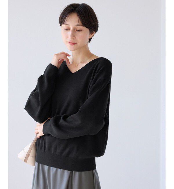 Rope&rsquo;Picnic「マシュマロニットVネックプルオーバー/イージーケア・リンクコーデ」|ニット・セーター|