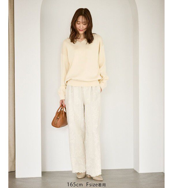 Rope&rsquo;Picnic「マシュマロニットVネックプルオーバー/イージーケア・リンクコーデ」|ニット・セーター|