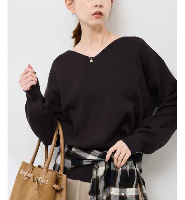 Rope&rsquo;Picnic「マシュマロニットVネックプルオーバー/イージーケア・リンクコーデ」|ニット・セーター|