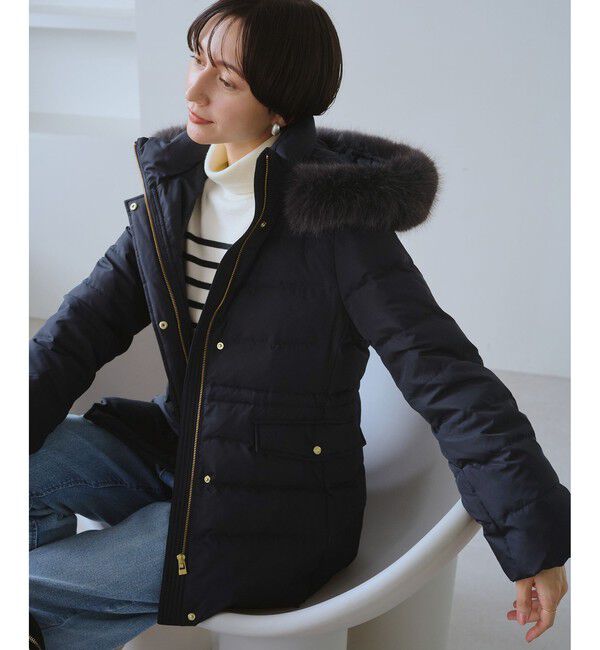 Rope&rsquo;Picnic「【GREEN DOWN/グリーンダウン】ファー付きダウンミドル丈コート/リンクコーデ」|ダウン|