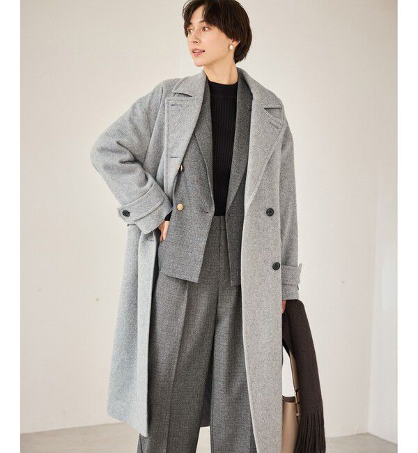 Rope&rsquo;Picnic「JAPAN FABRIC スタンドカラーロングコート/一部WEB限定カラー」|チェスターコート|