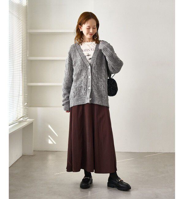 Rope&rsquo;Picnic「ゆるケーブル編みVネックニットカーディガン」|カーディガン|