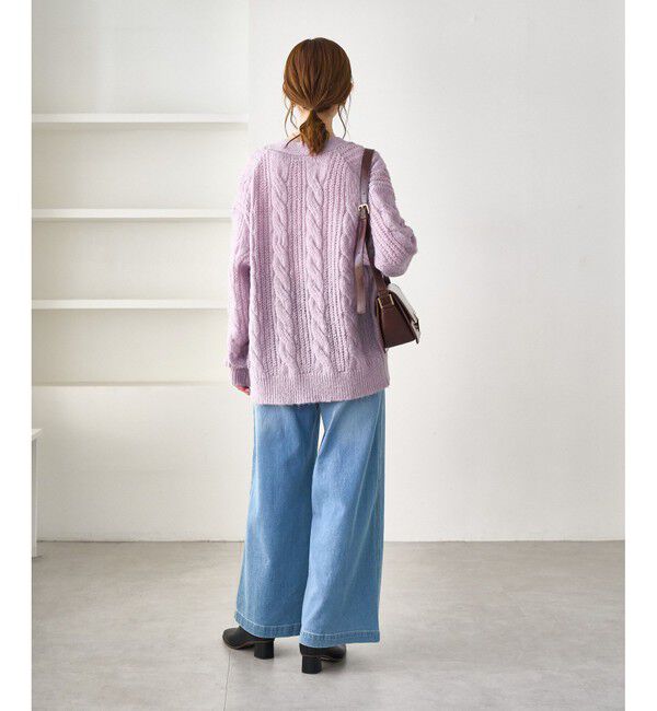 Rope&rsquo;Picnic「ゆるケーブル編みVネックニットカーディガン」|カーディガン|