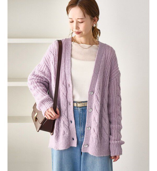 Rope&rsquo;Picnic「ゆるケーブル編みVネックニットカーディガン」|カーディガン|