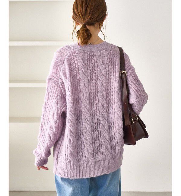 Rope&rsquo;Picnic「ゆるケーブル編みVネックニットカーディガン」|カーディガン|