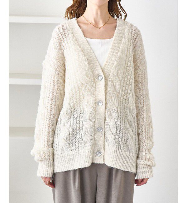 Rope&rsquo;Picnic「ゆるケーブル編みVネックニットカーディガン」|カーディガン|