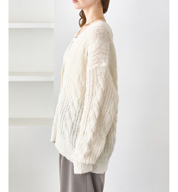 Rope&rsquo;Picnic「ゆるケーブル編みVネックニットカーディガン」|カーディガン|