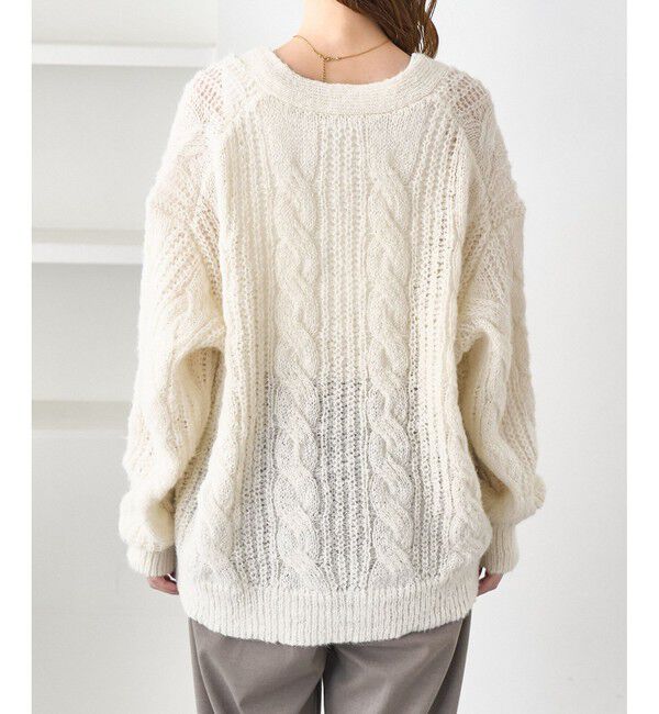Rope&rsquo;Picnic「ゆるケーブル編みVネックニットカーディガン」|カーディガン|