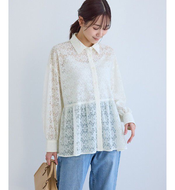 Rope&rsquo;Picnic「レースペプラムシャツブラウス」|シャツ・ブラウス|