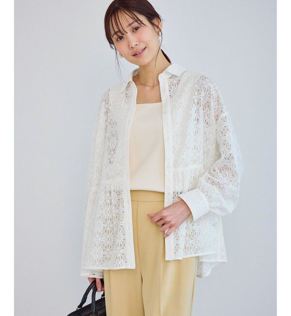 Rope&rsquo;Picnic「レースペプラムシャツブラウス」|シャツ・ブラウス|