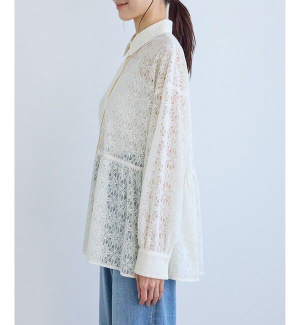 Rope&rsquo;Picnic「レースペプラムシャツブラウス」|シャツ・ブラウス|