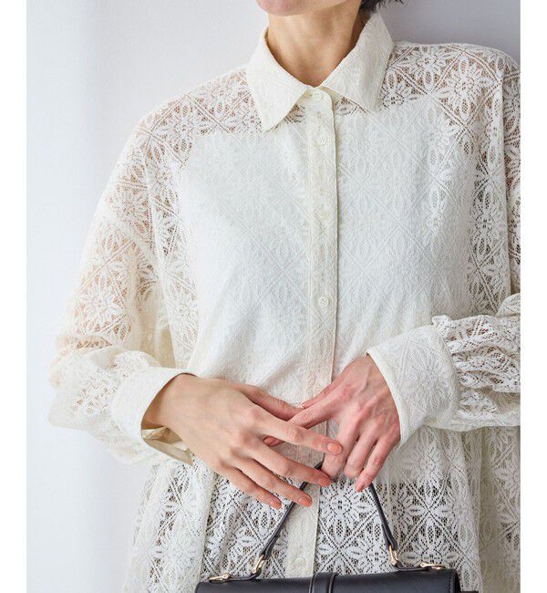 Rope&rsquo;Picnic「レースペプラムシャツブラウス」|シャツ・ブラウス|
