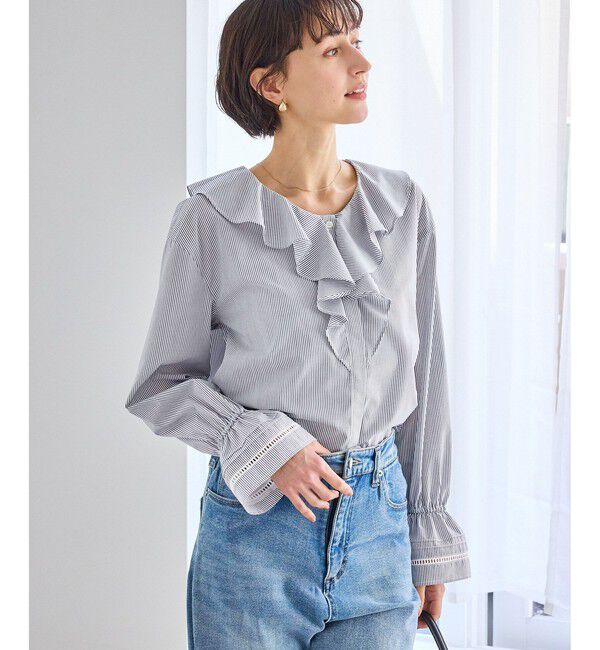 Rope&rsquo;Picnic「ハシゴレース&times;ラッフルフリルブラウス」|シャツ・ブラウス|