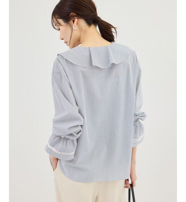 Rope&rsquo;Picnic「ハシゴレース&times;ラッフルフリルブラウス」|シャツ・ブラウス|