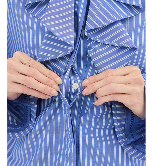 Rope&rsquo;Picnic「ハシゴレース&times;ラッフルフリルブラウス」|シャツ・ブラウス|