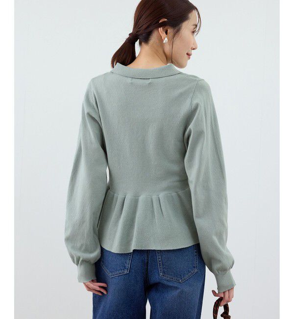 Rope&rsquo;Picnic「ペプラムポロカラーニット」|ニット・セーター|