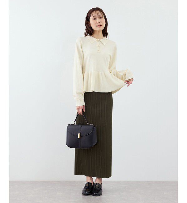 Rope&rsquo;Picnic「ペプラムポロカラーニット」|ニット・セーター|