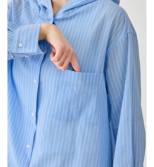 Rope&rsquo;Picnic「お着軽シャツシリーズ コットンボイルフーディーシャツ/接触冷感・通気性」|シャツ・ブラウス|