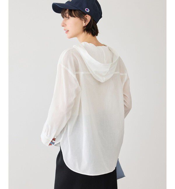 Rope&rsquo;Picnic「お着軽シャツシリーズ コットンボイルフーディーシャツ/接触冷感・通気性」|シャツ・ブラウス|