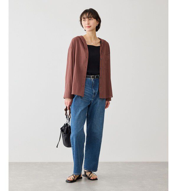 Rope&rsquo;Picnic「お着軽シャツシリーズ コットンボイルフーディーシャツ/接触冷感・通気性」|シャツ・ブラウス|