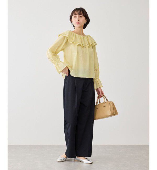 Rope&rsquo;Picnic「お着軽シャツシリーズ レース使い2WAYオフショルシアーブラウス/接触冷感・通気性」|シャツ・ブラウス|