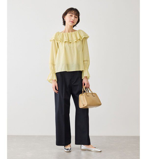 Rope&rsquo;Picnic「お着軽シャツシリーズ レース使い2WAYオフショルシアーブラウス/接触冷感・通気性」|シャツ・ブラウス|