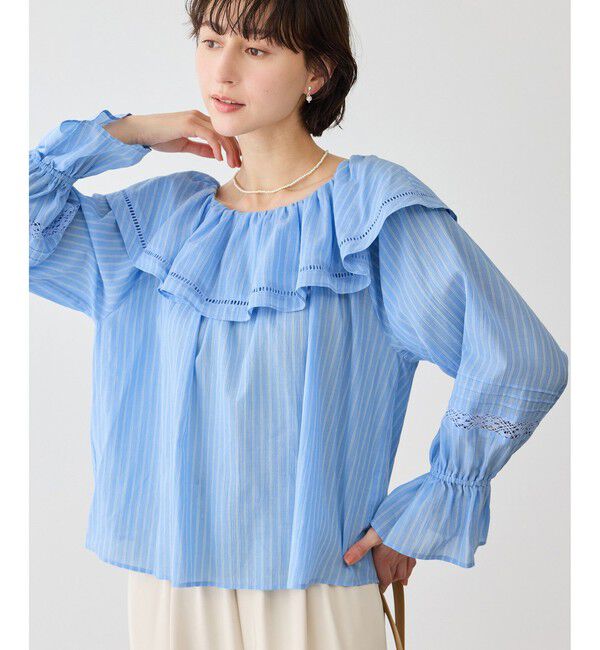 Rope&rsquo;Picnic「お着軽シャツシリーズ レース使い2WAYオフショルシアーブラウス/接触冷感・通気性」|シャツ・ブラウス|
